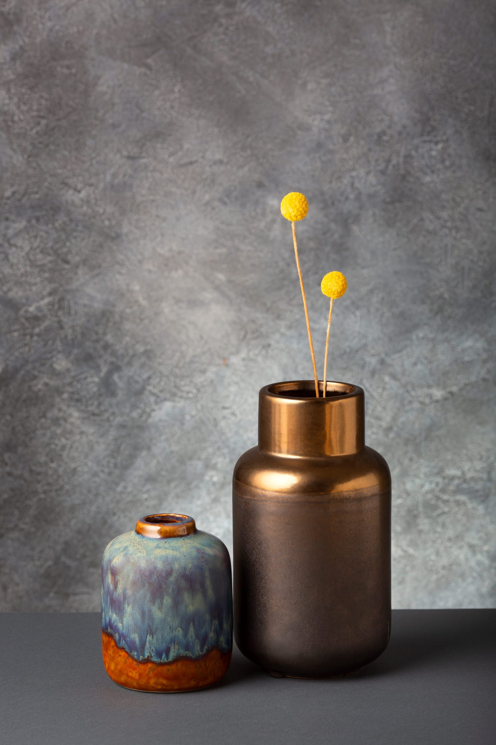 Amber & Stone Artisan Vase Set